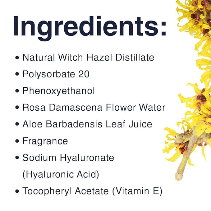 Dickinson's Enhanced Witch Hazel Hydrating Toner with Rosewater, Alcohol Free, 98% Natural Formula, 16 Fl Oz (Pack of 2)