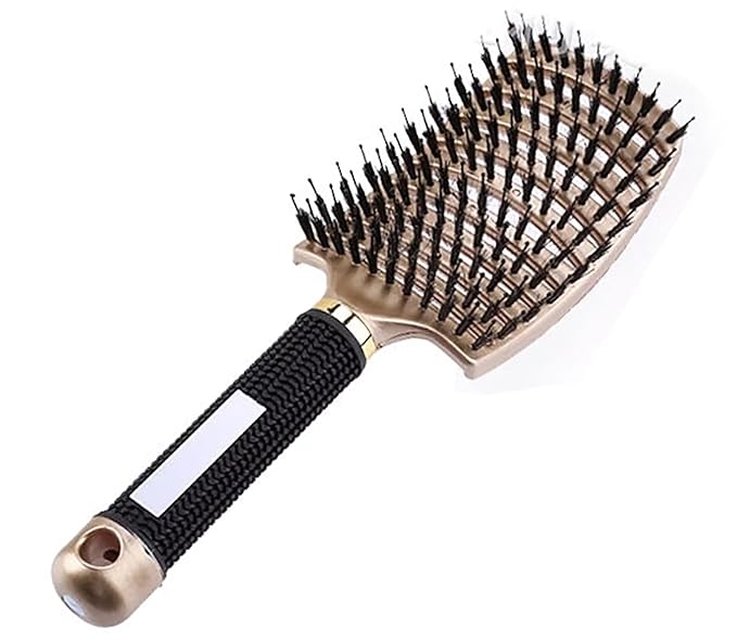 Hairstreaq Detangling Brush, Wet Dry Detangler Hair Brushes, Vented Detangling Brush, Fast Drying Styling Massage Hairbrush for Women & Kids’ Long, Thick, Thin, Curly & Tangled Hair (Gold)