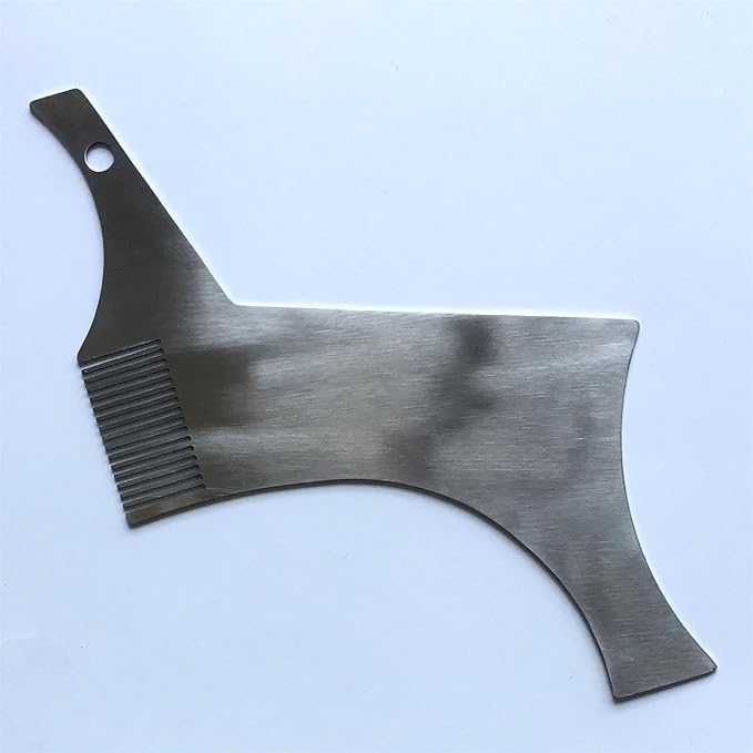 Stainless Steel Beard Shapers with Comb Shaping Styling Tool Shaping Template Guide Comb for Man Trim Stainless Steel Styling