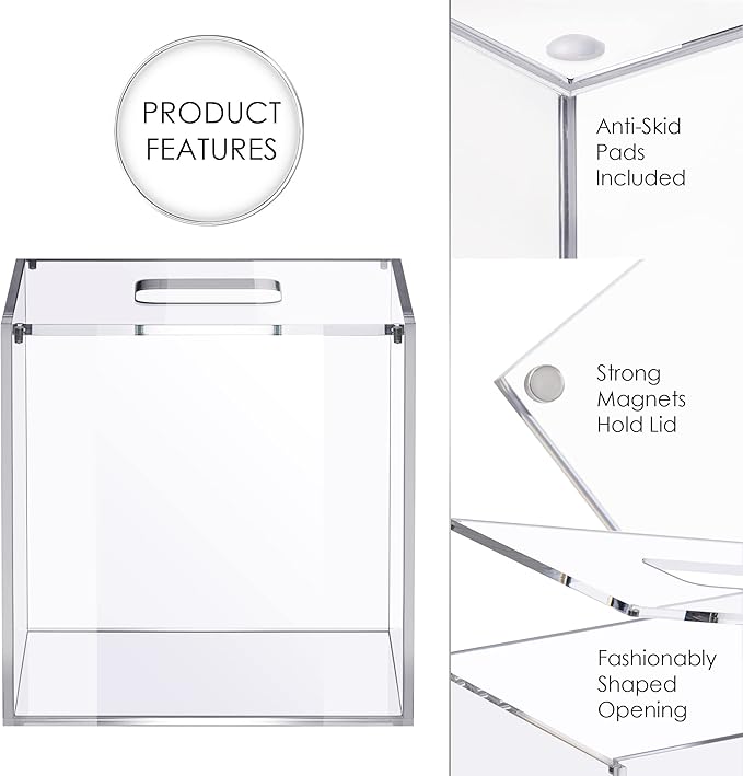 Clear Acrylic Square Facial Tissue Box Holder, Modern Tissue Dispenser, Decorative Tissue Holder for Bathroom Décor, Perfect Tissue Box Holder to Insert Original Tissue Box or Without The Box