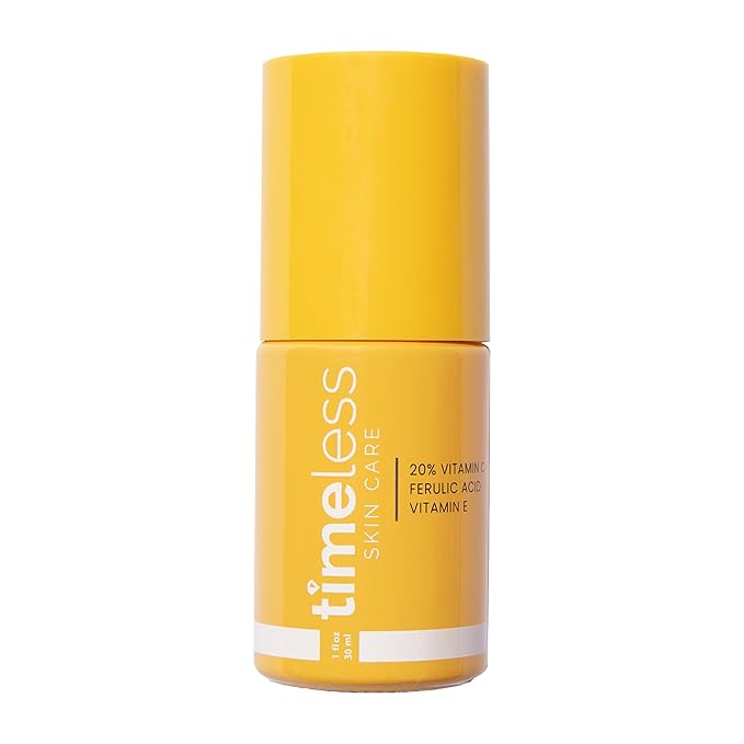 Timeless Skin Care Vitamin C Serum with Vitamin E & Ferulic Acid - Brightening Serum - for Oily & Dry Skin - Fragrance-Free - 1 oz