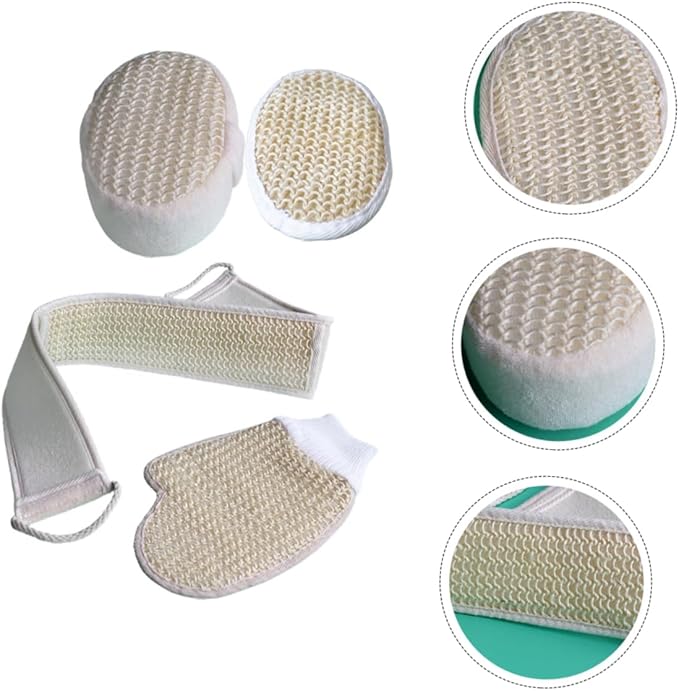 1set Comfortable Scrubbing Glove and Back Scrubber Strap Bath for Gentle Exfoliation Sponge Back Strap Bath Mitt Trim