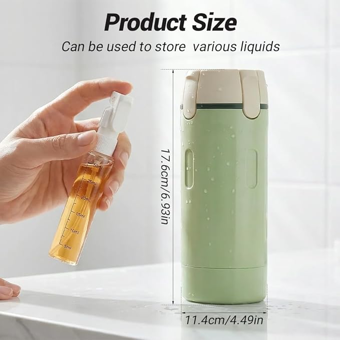2026 New 4 in 1 Travel Dispenser Bottle, 4 Pack 30ML Travel Bottles for Toiletries, Leak Proof Travel Size Containers, Portable Containers for Shampoo Lotion Conditioner Cream (White+Green)