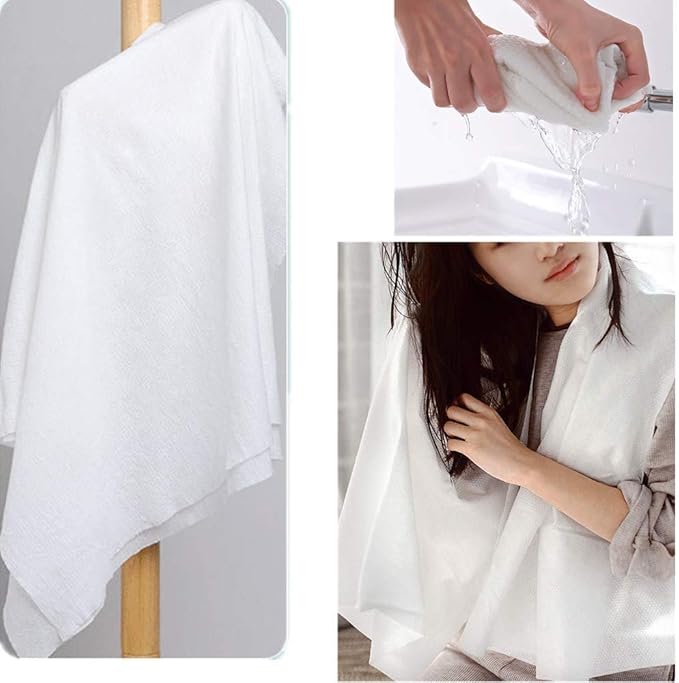 Large Compressed Towel 42 x 27 inch Disposable Cotton Bath Towels Portable Light and Reusable Suitable for Hiking Camping Beach Swimming and Traveling