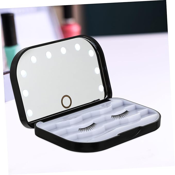 Organizer Box for Eyelashes Lash Tray Holder Led Lighted Lash Storage Case for Makeup