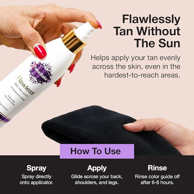 Fake Bake Body Mate Self-Tanning Applicator | Tan Your Back with Ease | Machine Washable | Easily Apply Lotions and Tanner | Reusable Self-Tan Mitt For Face & Body
