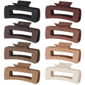 8 Pcs Hair Accessories for Women - 4.1 Inch Square Rectangle Jaw Clips for Women and Girls, Thick and Thin Hair(Coffee Red)