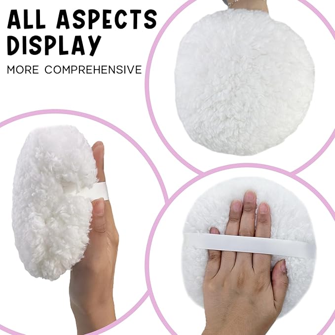 Topwon Oversize Powder Puff 6’’ Body Powder Applicator - Extra Large Powder Puffs for Men Women 1PC