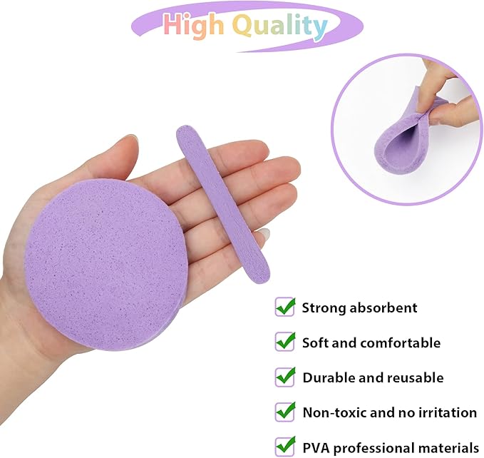 120Pcs Facial Compressed Facial Sponges for Women, Coldairsoap PVA Professional Makeup Sponge Female Removal Pads Compress Exfoliating Face Cleansing Rounds Wash Pad as Valentine's Day Gift