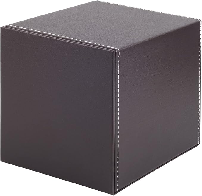 Stylish PU Leather Tissue Box Holder, Square Napkin Holder Pumping Paper Case Dispenser, Facial Tissue Holder with Magnetic Bottom for Home Office (Brown)