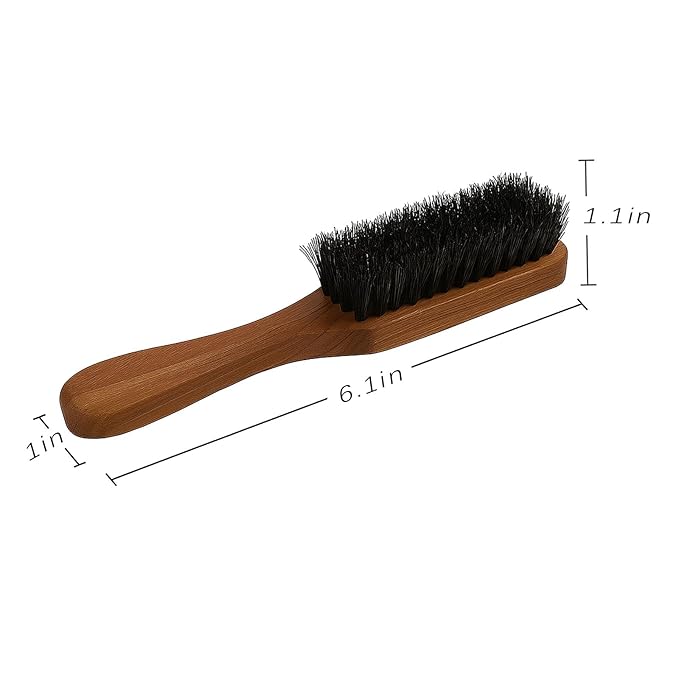 Small Beard Brush with Handle for Men, Travel Boar bristle Hair Beard Grooming Brush (Snake)