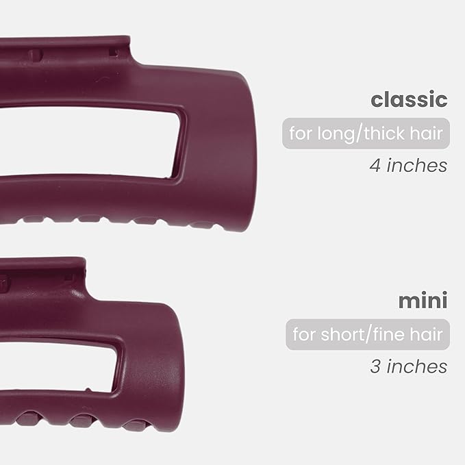 The Original Mello Hair Claw Clip Squishy Claw Clip Made in Korea Patent Pending 30021976 (Burgundy, Medium)