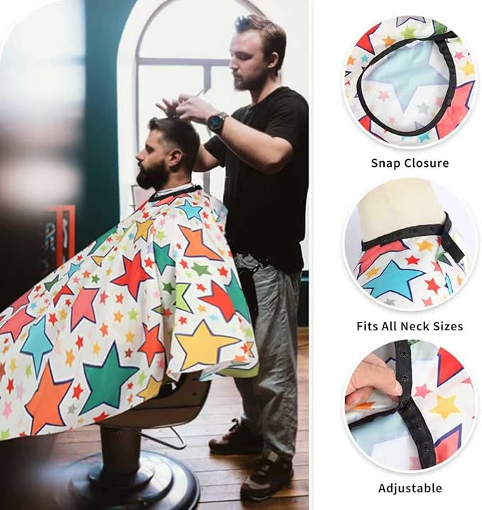 Professional Hair Cutting Cape(2 Pack), Salon Barber Cape with Adjustable Snap Closure