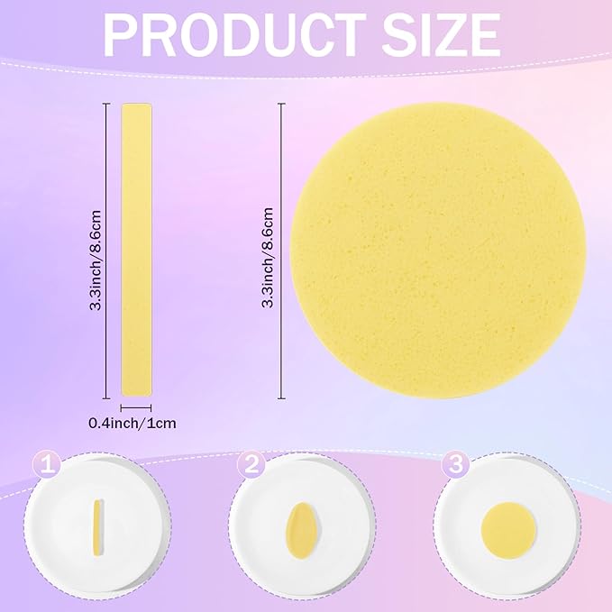 Mifoci 960 Pieces Yellow Compressed Facial Sponges for Estheticians, Makeup Removal Sponge Pads for Women Spa Exfoliating Face