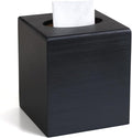 Wood Tissue Box Cover Square, Black Tissue Box Cover, Decorative Cube Facial Wooden Tissue Box Holder with Slide-Out Bottom for Bathroom, Bedroom, Dinner Table, Office, Kitchen