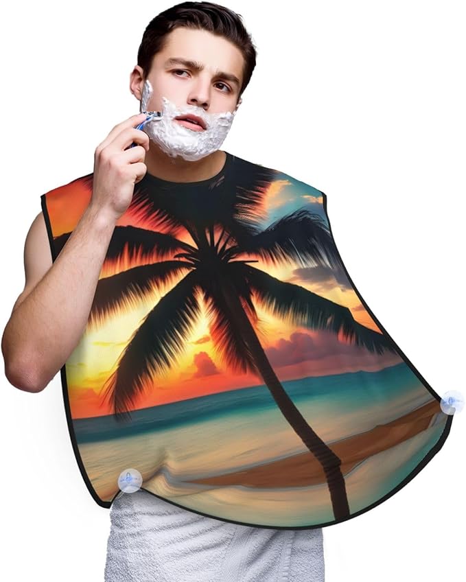 Underwater Scenery Print Beard Bib Shaving Apron, Beard Hair Trimming Cape Gift For Dad