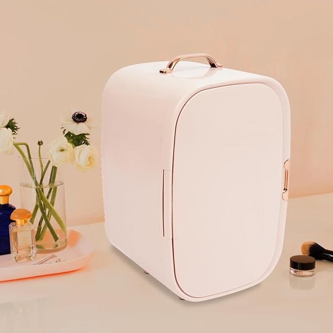 12L Skincare Fridge with Cooling & Heating, Ultra Quiet (<20dB) Cosmetic Refrigerator for Bedroom, Pink Mini Fridge for Skincare Products, Portable Makeup Fridge with Car/Home Use