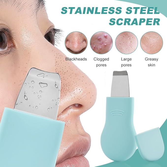 Silicone Nose Blackhead Remover Tool Set, Blackhead Scraper and Pore Cleaning Brush with Mask Applicator, Face Exfoliator Scrubber Skin Spatula for Women Men Skin Deep Cleansing