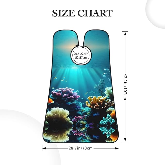 Underwater Scenery Print Beard Bib Shaving Apron, Beard Hair Trimming Cape Gift For Dad