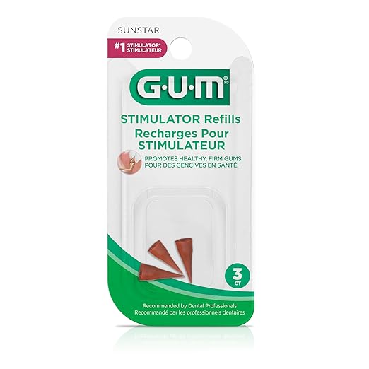 GUM Stimulator Refills - 3 Rubber Tips Included - Compatible with The GUM Stimulator Permanent Handle - Massager for Gums, Plaque Removal and Gum Health, 3 Count(Pack of 6)