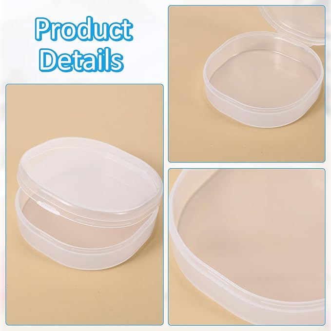 4PCS Plastic Cotton Square Holder, Cosmetic Cotton Pad Holder Portable Travel and Sealed Travel Cottons Rounds Holders Suitable for Makeup Remover Cottons Ball