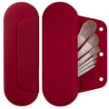 Silicone Makeup Brush Holder Travel Cosmetic Bag：Soft Portable Cosmetic Face Brushes Holder with Upgrade Anti-Fall Out Magnetic Closure, Large Travel Makeup Brush Case - Red