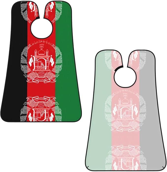 Flag Of Afghanistan Print Beard Bib Apron For Men, Beard Hair Catcher For Men Shaving Trimming,Beard Cape Cloth
