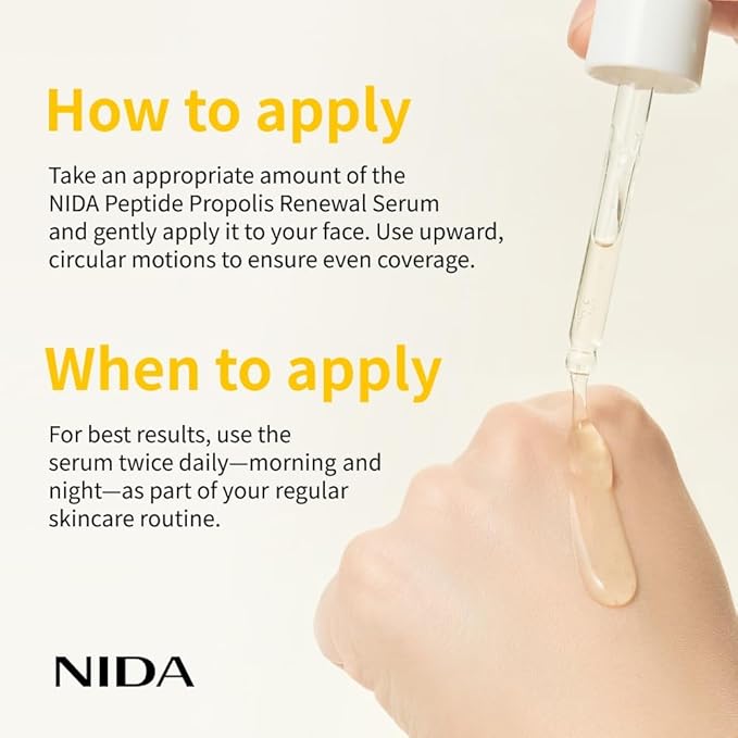 NIDA Peptide Propolis Renewal Serum | Peptide Complex, Propolis Extract, Adenosine | Youthful Look, Wrinkles, Fine Lines, Pore & Sebum Care | 1.69 fl.oz., 50ml (Updated)