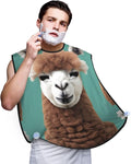 Alpaca Llama Print Beard Bib Apron For Men, Beard Hair Catcher For Men Shaving Trimming,Beard Cape Cloth, Black