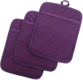 Anyi Pot Holders for Kitchen Heat Resistant, Cotton Hot Pads for Counter Table, Purple Kitchen Pot Holders with Pocket