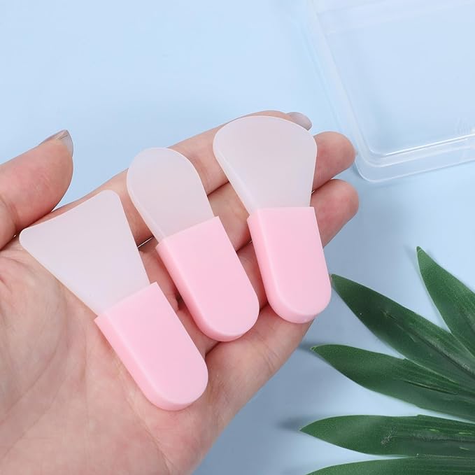 3 Pcs Silicone Face Mask Applicator Face Mask Applicator Brushes Silicone Makeup Brush Mini Makeup Spatula Brush Set Mini Clay Applicators Portable Beauty Tools Set for Cosmetic Masks Eye Cream