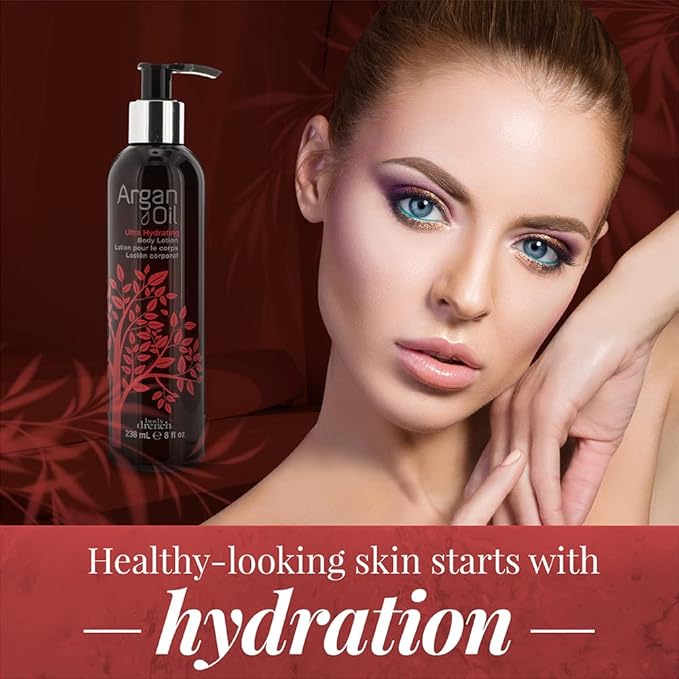 Body Drench Ultra Hydrating Argan Oil Body Lotion – Deep Moisturizing Body Lotion for Dry Skin with Moroccan Oil, Long Lasting Hydration, 8 fl oz