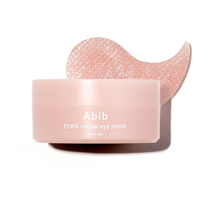 Abib PDRN Retinal Eye Patches for Rejuvenating & Puffy Eyes with Glow Jelly, Niacinamide, 60 Count, Korean Skin Care