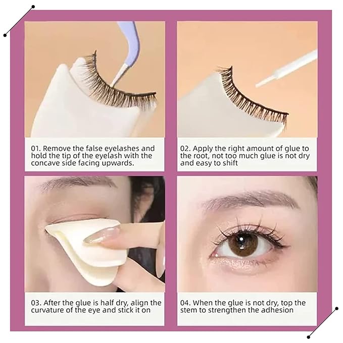 3 Layers Eyelash Storege Box with Mirror Circle Eyelash Holder Case with Lashes Trays & New Lash Clip Applicator Eye Makeup Tool for Women Girls Travel Case Pink