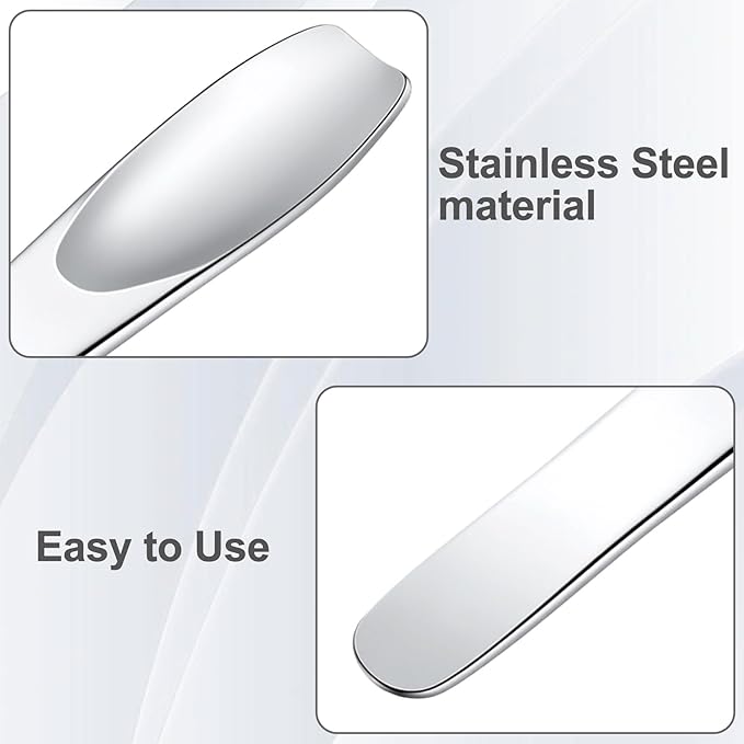 3pcs Mini Stainless Steel Makeup Spatula, 2.75x0.45in Reusable Cosmetic Cream Spatulas Spoon, Silver Skincare Scoop Applicator Facial Massage Beauty Tools for Mixing Face Eye Cream