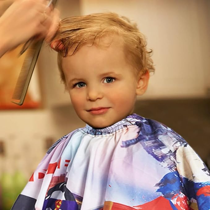 DOKKIA KIDS Barber Cape Haircut Hair Cutting Children Toddler Boys Girls Hairdressing Salon Styling Cloth Apron Cover Gown 40×50"