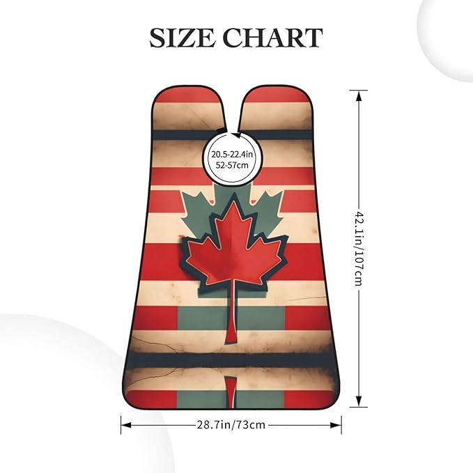 Retro Canada Flag Pattern Print Beard Bib Apron For Men, Beard Hair Catcher For Men Shaving Trimming,Beard Cape Cloth