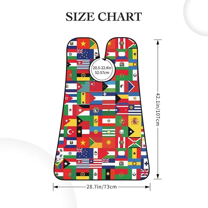 Men's Beard Maintenance Apron, Waterproof & Easy Clean, World of Flag
