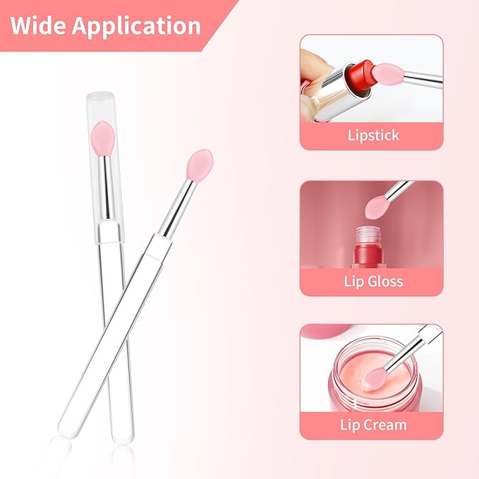 12 PCS Silicone Lip Brush - Reusable Lipstick Brush Lip Brushes Makeup Applicator Beauty Tool Kits for Lipsticks,Lip Gloss,Lip Balm
