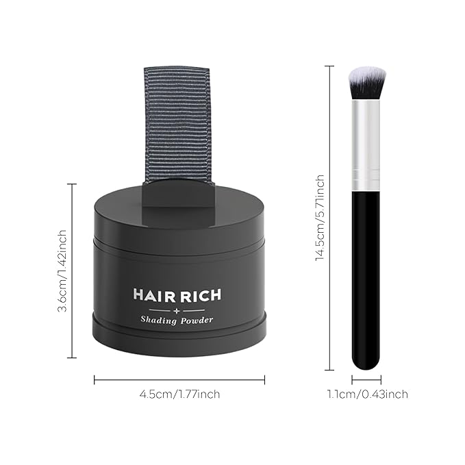 Hairline Powder with Brush Set, Root Touch Up Hair Color for Thinning and Gray Hair Coverage, Waterproof and Sweatproof Hairs Loss and Bald Spot Concealer for Men and Womenr-Light Camel
