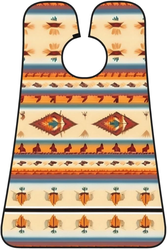 Native American Print Beard Bib Apron For Men, Beard Hair Catcher For Men Shaving Trimming,Beard Cape Cloth, Black