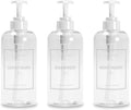 3pcs Refillable Shower Dispensers - Clear Shampoo & Soap Bottles with Pumps, 16.9oz
