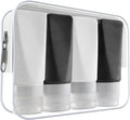 Travel Bottles Leak Proof,3 oz TSA Approved Silicone Squeezable, Refillable Containers Set for Toiletries Shampoo Conditioner Lotion (travel bottles black)