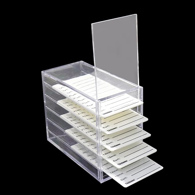 5 Layer Makeup Organizer Storage Box Clear Eyelash Storage Box Eyelashes Grafting Eyelash Extension Tool (Clear)