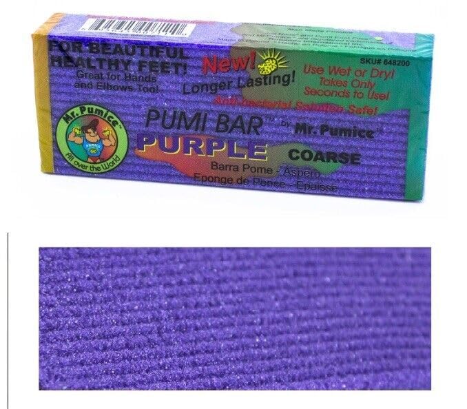 Mr. Pumice Purple PUMI Bar - Extra-Coarse, Pumice Stone for Feet Callus Remover, Pedicure Tools for Feet, Foot Scrubber for Dead Skin Remover, Foot Care, 4 Pack