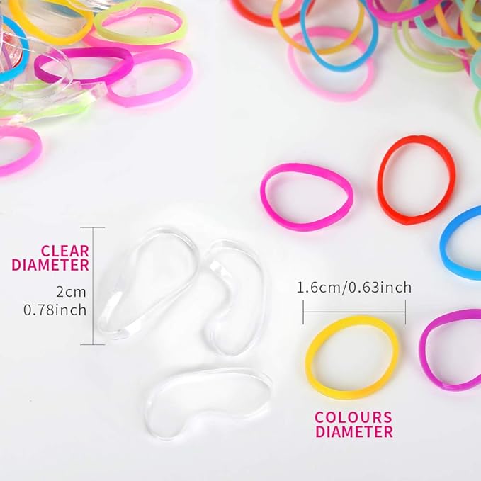 YGDZ 4000pcs Elastic Hair Bands, Clear Hair Elastics Small Mini Girls Rubber Bands Baby Kids Toddlers Hair Ties(2000pcs Clear + 2000pcs Colorful)