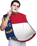 North Carolina State Flag Print Beard Bib Apron For Men, Beard Hair Catcher For Men Shaving Trimming,Beard Cape Cloth