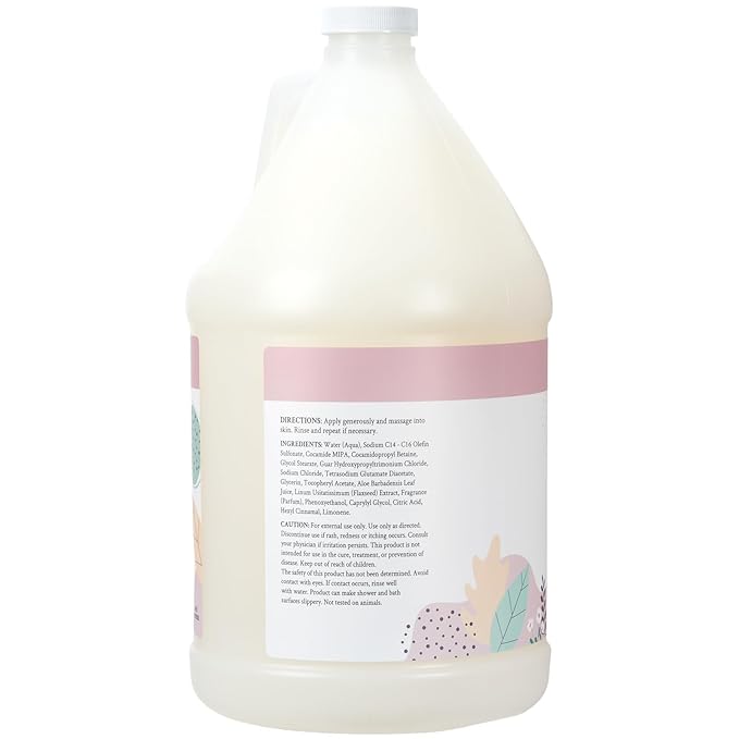 Ginger Lily Farms Botanicals Nourishing Body Wash, 100% Vegan & Cruelty-Free, Whispering Rose Scent, 1 Gallon (Pack of 4)