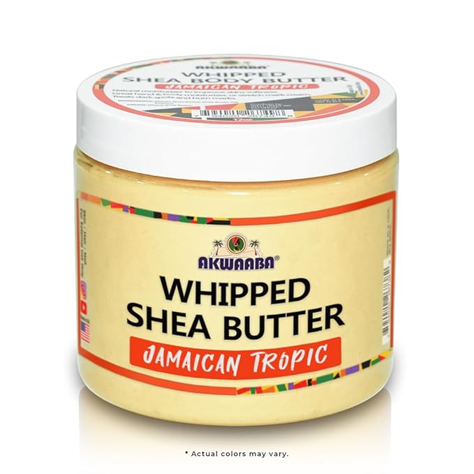 AKWAABA Whipped Shea Butter (Jamaican Tropic) – Nourishes & Moisturizes | Made with Shea Butter | No Dyes & Parabens | 12 oz / 340 g