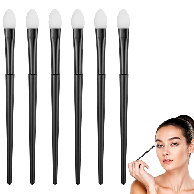 6 Pcs Silicone Eyeshadow Brush, Makeup Applicator Lip Mask Makeup Brushes Silica gel Makeup Eyebrow Lipstick Brushes Lip Mask Makeup Brushes for Liquid Eye Shadow Applying Cream